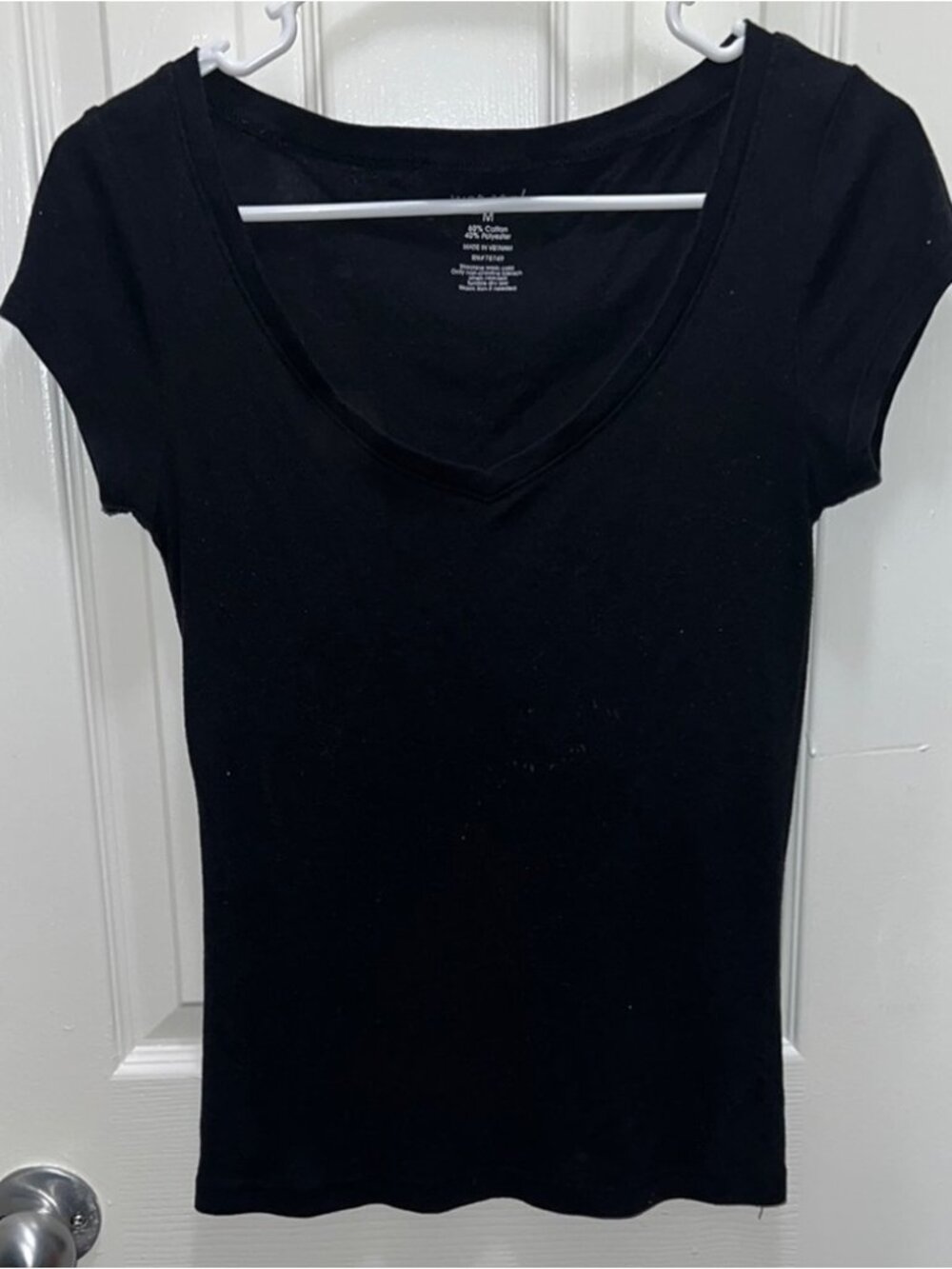 Black Fitted Cap Sleeve T-Shirt